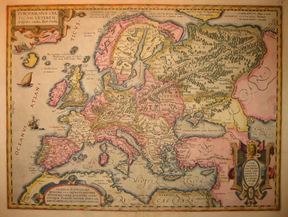 Ortelius Abraham (1528-1598) Europam, sive celticam veterem 1603 Anversa, Jean Baptiste Vrients 